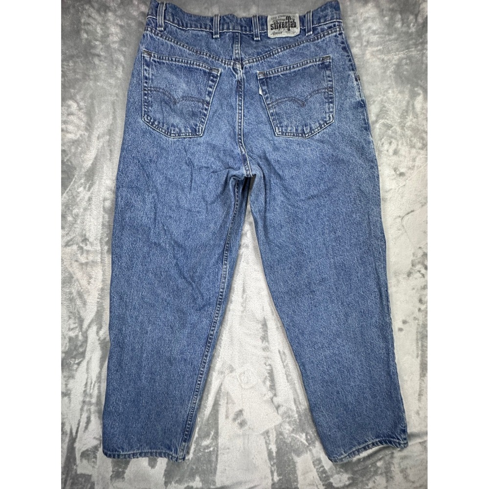 Vintage Levis SilverTab Baggy Jeans 36x30 Medium Wash Denim Made in USA 90s - Picture 13 of 13